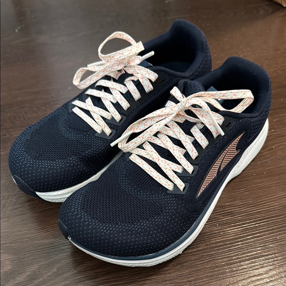 Altra Navy Running Shoes with White and Pink Laces